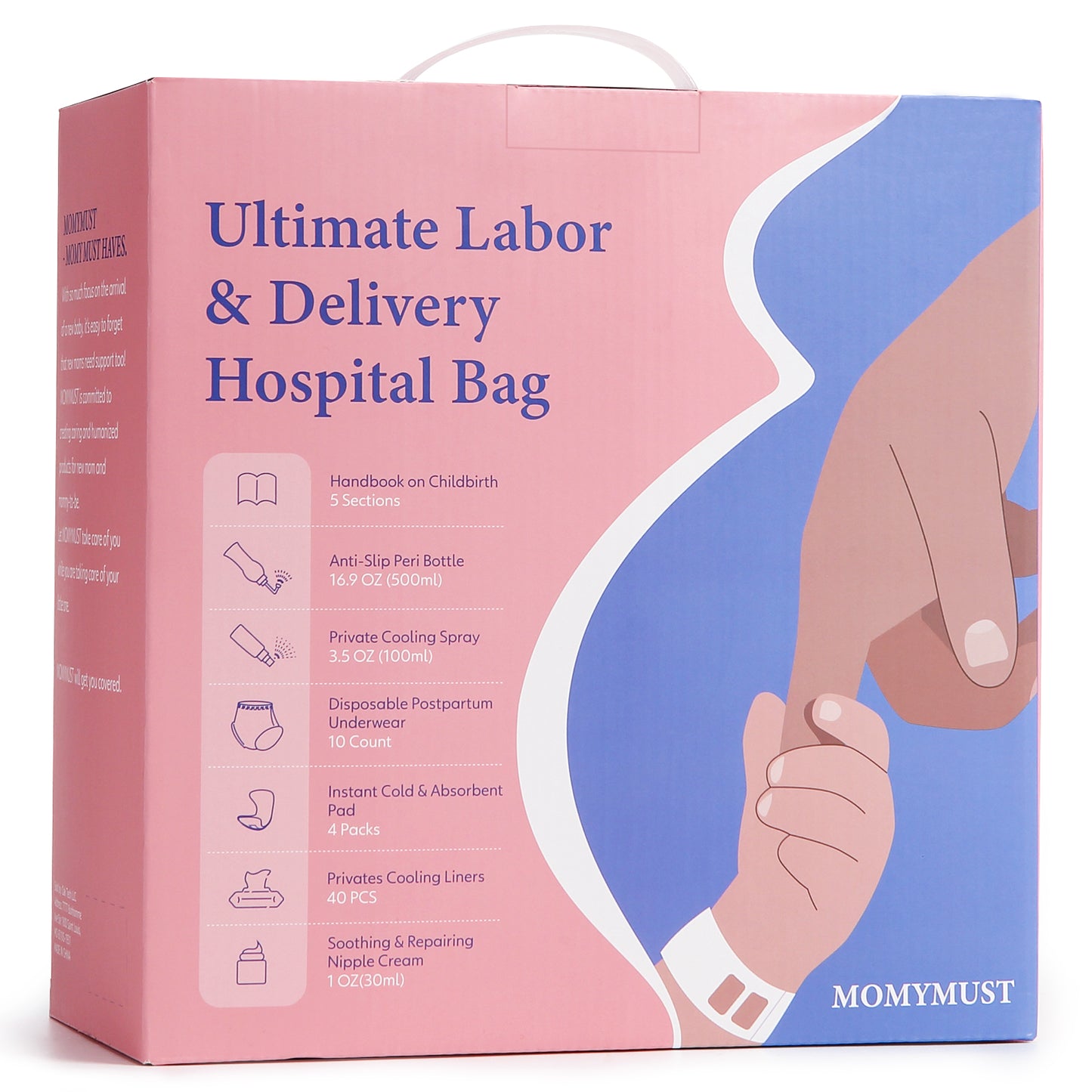 Postpartum Essentials Kit, Labor Delivery Mom Recovery Essentials w/Peri Bottle, Herbal Cooling Spray, Absorbent Disposable Underwear, Instant Cold&Absorbent Pad, Herbal Cooling Liners,Nipple Cream