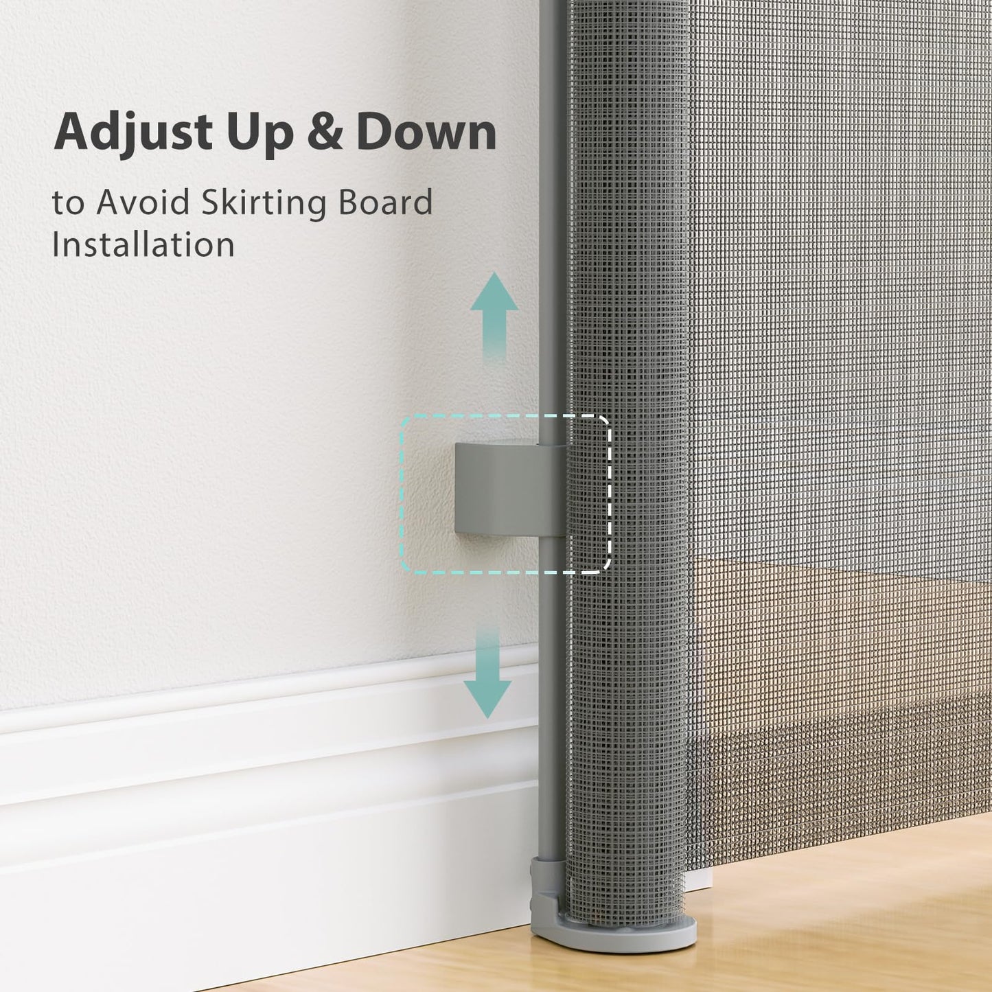 Retractable Baby Gates Hardware Mount for Stairs with Auto-Lock